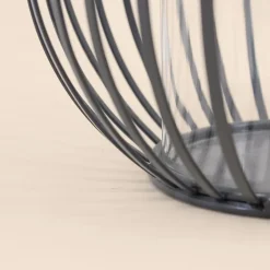 Lanterne ronde en métal filaire