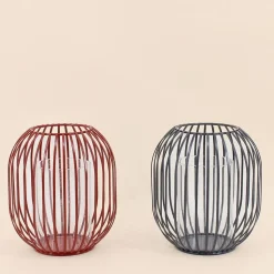 Lanterne ronde en métal filaire