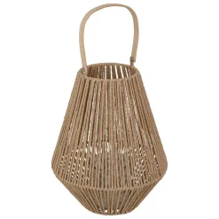 Lanterne Ross fibre végétale marron H31cm - Atmosphera
