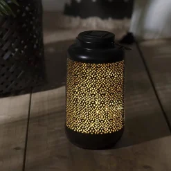 Lanterne solaire - métal ajouré - noir H26 cm - Atmosphera