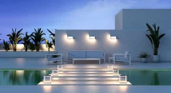 Lanterne solaire à visière LED alimentée par batterie 3,5 W, IP54 blanche