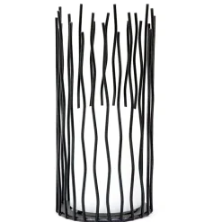 Lanterne solaire ajourée en métal effet bougie- Hauteur 22cm- 1 LED ambrée vacillante- 7 Lumens- Eclairage extérieur Jardin