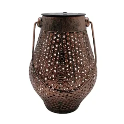 Lanterne solaire décorative en métal Doty coloris cuivre H.17cm Lumisky