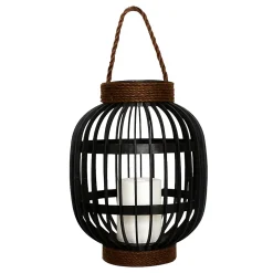 Lanterne solaire décorative FIDJY Noir Acier H30cm