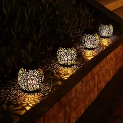 Lanterne Solaire de Jardin, Lumière Solaire Extérieur Suspendue IP65 Étanche Blanc Chaud Solaires