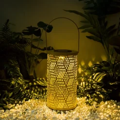 Lanterne solaire d'extérieur à LED intégrée métal jaune IP44 0.06W