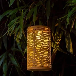 Lanterne solaire d'extérieur à LED intégrée métal jaune IP44 0.06W