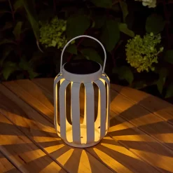 Lanterne solaire d'extérieur Chapati à LED intégrée métal blanc IP44 0,02W