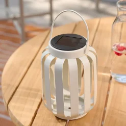 Lanterne solaire d'extérieur Chapati à LED intégrée métal blanc IP44 0,02W