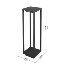 Lanterne solaire domestique LED gris foncé 2,2w avec batterie IP54 Zafferano