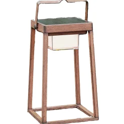 Lanterne solaire effet bois VERONA H30cm