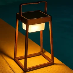 Lanterne solaire effet bois VERONA H30cm