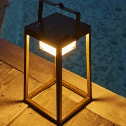 Lanterne solaire effet bois VERONA H30cm