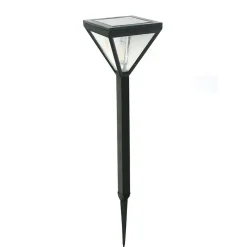 Lanterne solaire en inox verre effet pluie, Hauteur 56cm- 25 Lumens- Eclairage extérieur Jardin
