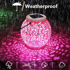 Lanterne Solaire Exterieur Jardin, Lot de 2 Lampes Solaires Suspendues LED Solar Lanternes Exterieure Décorative Lumière IP65