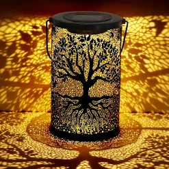 Lanterne Solaire Exterieur Jardin, Lampe Solaire Exterieur Decorative, Suspendre/ Poser, Imperméable IP44