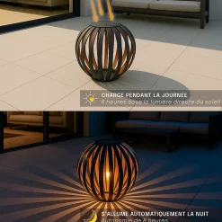 Lanterne Solaire Extérieur Boule D29CM LED - Éclairage Jardin Terrasse 3000K - Design Décoratif IP44 - 8h Autonomie - Groupe DDC