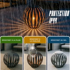 Lanterne Solaire Extérieur Boule D40CM LED - Éclairage Jardin Terrasse 3000K - Design Décoratif IP44 - 8h Autonomie - Groupe DDC