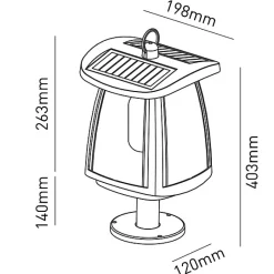 Lanterne Solaire LED sur Poteau Éclairage Extérieur Autonome et Sans Câble