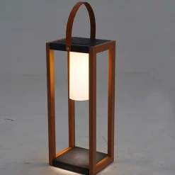 Lanterne solaire Seraphina Tall bois finition métal IP44 40lm