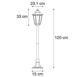 Lanterne sur pied d'extérieur noire 120 cm IP44 - La Havane