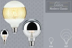 LED G125 Calotte réflectrice 600lm E27 2700K 6,5W 230V Doré gradable