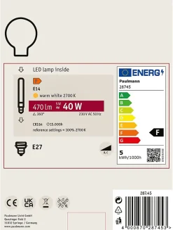 LED G125 Miracle Mosaic 470lm white grd E27 2700K 230V