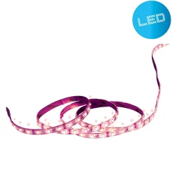 LED 'Stripe' d'environ 5 m de long, avec 2 connecteurs flexibles et bloc d'alimentation enfichable, 300 LEDs, rouges
