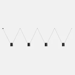 Leds-C4 Attic - Suspension décorative au plafond noir mat 4x E27 / 175cm x 800cm