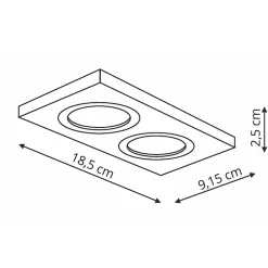 Light Prestige Metis œillet noir 2 x GU10 1 pc.