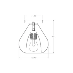 Lila - Plafonnier rond d.20cm Fabas Luce - Applique avec ampoule LED E27 MAX 40W - Transparent