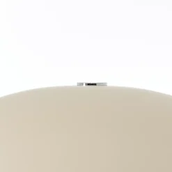 LILLIAN Lampadaire 1L beige/chrome/travertin clair E27 20W - métal/pierre de travertin - ampoule non incluse