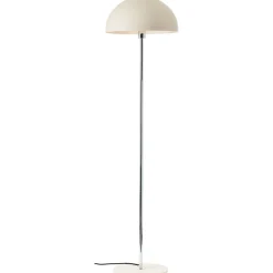 LILLIAN Lampadaire 1L beige/chrome/travertin clair E27 20W - métal/pierre de travertin - ampoule non incluse