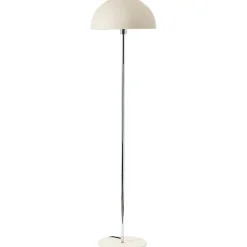 LILLIAN Lampadaire 1L beige/chrome/travertin clair E27 20W - métal/pierre de travertin - ampoule non incluse