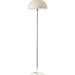 LILLIAN Lampadaire 1L beige/chrome/travertin clair E27 20W - métal/pierre de travertin - ampoule non incluse