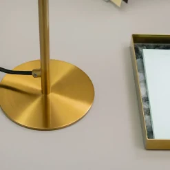 LILLIAN Lampe à poser doré/taupe mat métal -E14 28W - ampoule non incluse