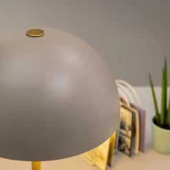 LILLIAN Lampe à poser doré/taupe mat métal -E14 28W - ampoule non incluse