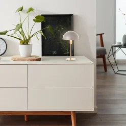 LILLIAN Lampe à poser doré/taupe mat métal -E14 28W - ampoule non incluse