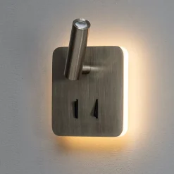 Liseuse carrée argentée double lumière LED multifonctionnelle - Bilbao