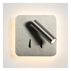 Liseuse carrée argentée double lumière LED multifonctionnelle - Bilbao