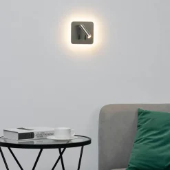 Liseuse carrée argentée double lumière LED multifonctionnelle - Bilbao