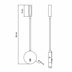 Liseuse LED orientable noire - Norma