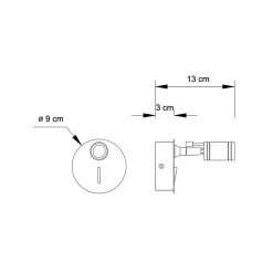 Liseuse murale noire LED - Minoa