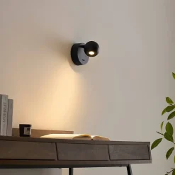 Liseuse noire discrète au design épuré LED intégrée - Loën