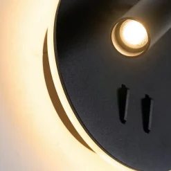 Liseuse tendance double LED et interrupteur - noir - Bilbao