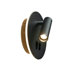 Liseuse tendance double LED et interrupteur - noir - Bilbao