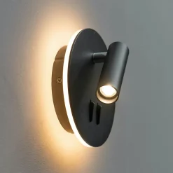 Liseuse tendance double LED et interrupteur - noir - Bilbao