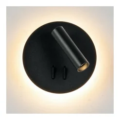 Liseuse tendance double LED et interrupteur - noir - Bilbao