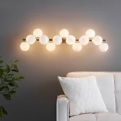 Longue applique dorée 13 verres blancs - Ambrosia