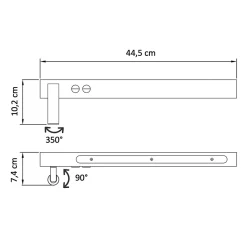 Longue applique murale blanche avec liseuse - Stanli